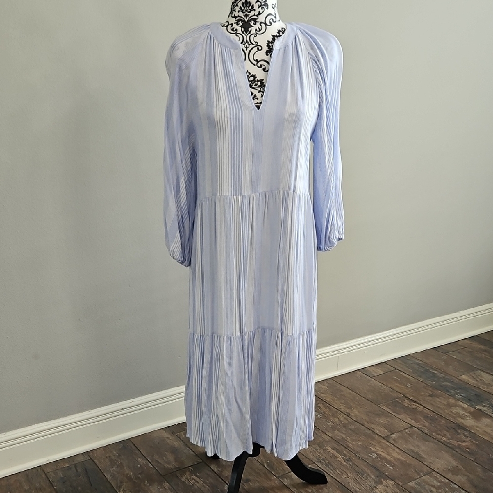Gibson Latimer Light Blue Long Sleeve Dress